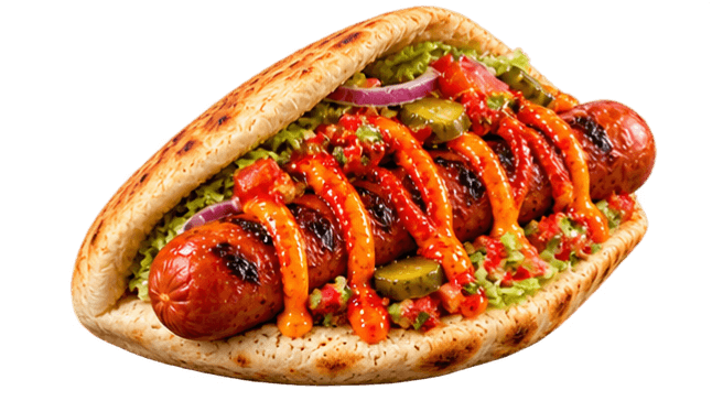 Fiery Hot Dog Shawarma